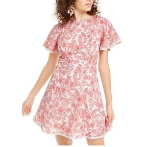 B Darlin Feminine Coquette Pink Floral Mini Dress, Size 4